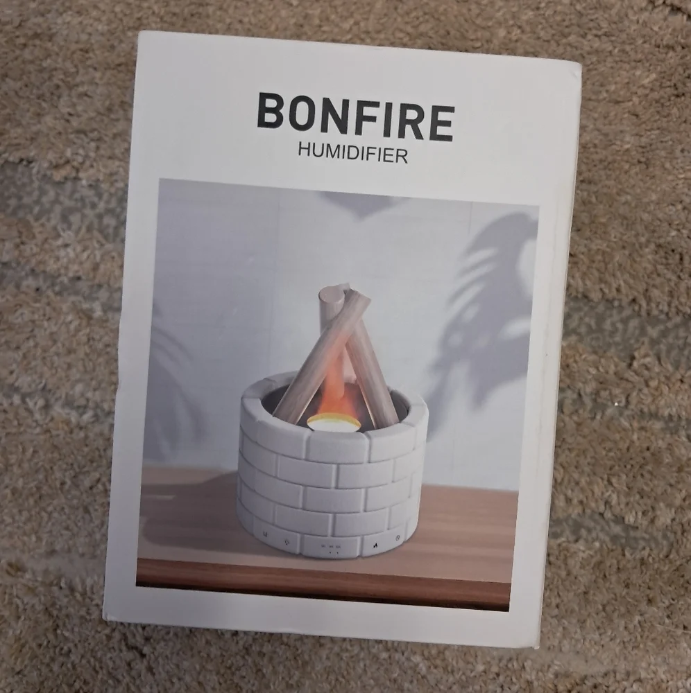 Essential Oil Diffuser Fireplace Flame Diffuser Noiseless White Air Humidifier